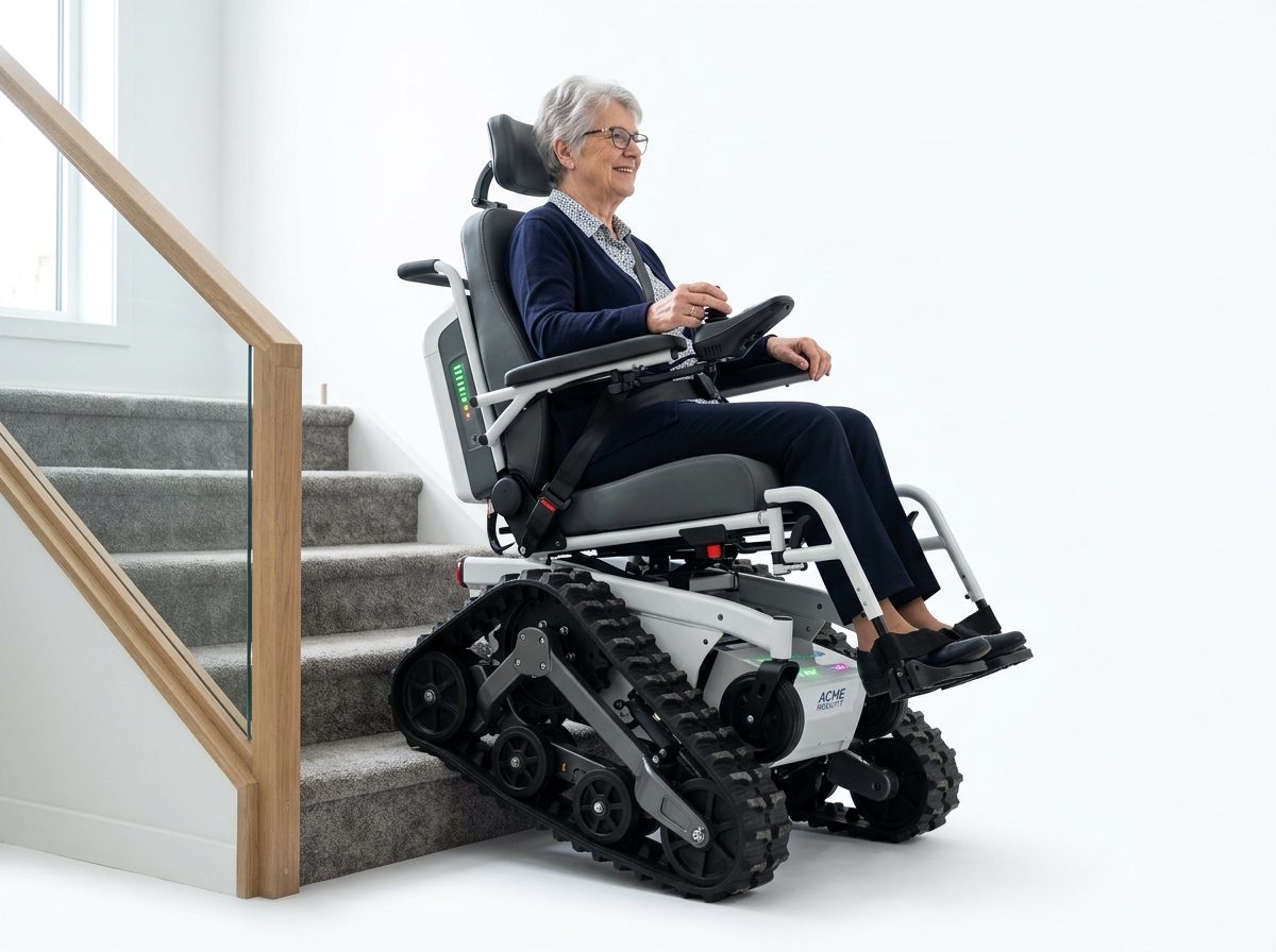 Motorized Tracked Stair-Climber Wheelchair